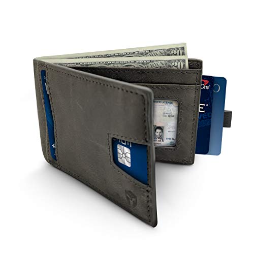 Bryker Hyde RFID Blocking Slim Minimalist ID Inside Front Pocket Wallet,  Money Clip, 9 Slots, Leather
