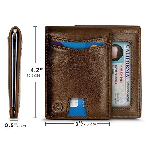 Portafoglio Minimalista Woodbridge London In Vera Pelle Marrone – RFID, Slim, Fatto A Mano - Foto 3