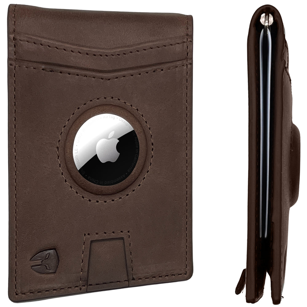 Minimalist AirTag Case for Wallet Apple AirTag Leather Wallet Bifold  Leather Wallet With Money Clip Front Pocket Wallet W Money Clip 