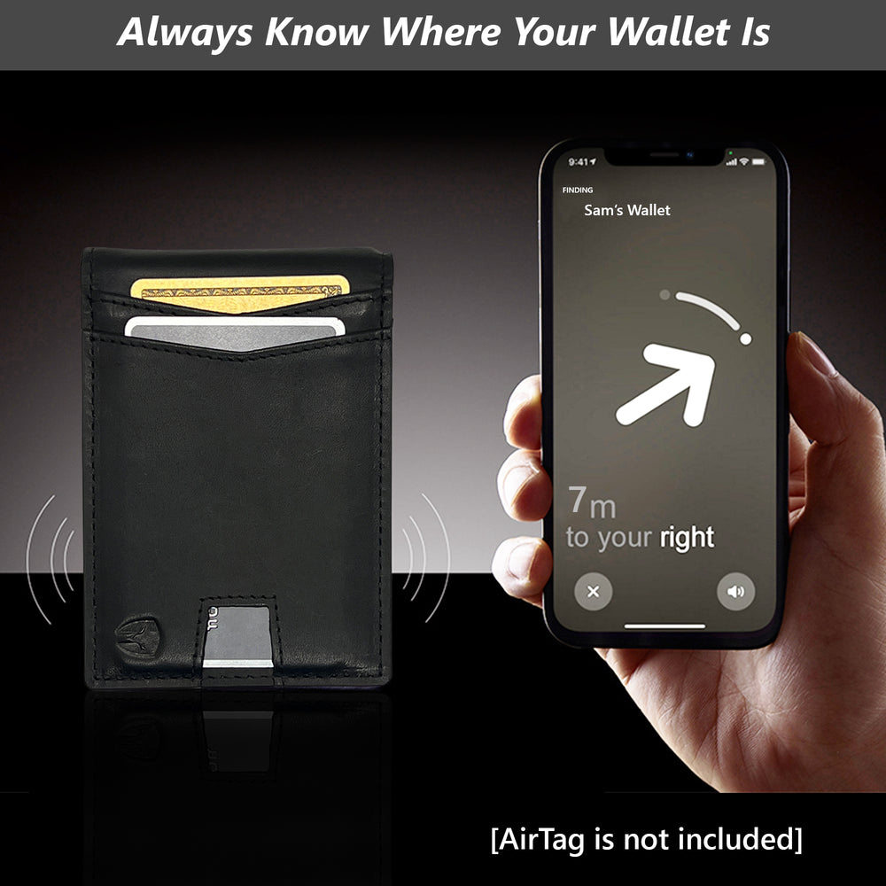 Smart Pull Tab minimalist AirTag wallet with Removable AirTag holder